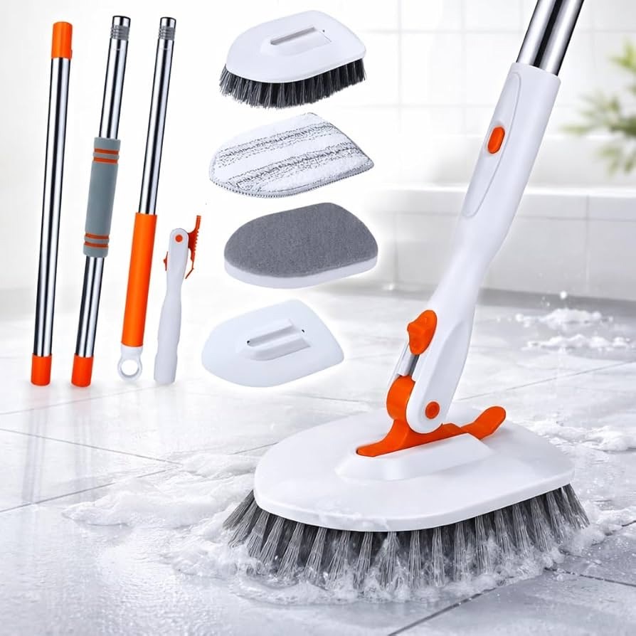 Multi-attachment cleaning brush set